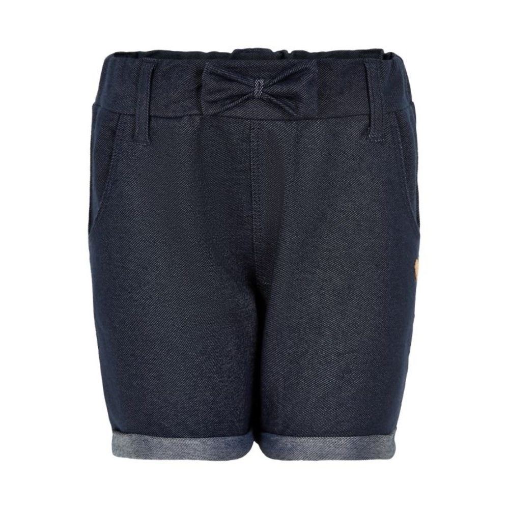 NWT Blue Denim Knit Shorts with Bow Detail and Cuffed Hem
